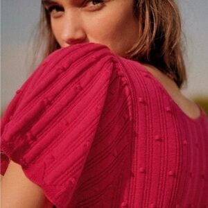 Sezane Pink Textured Top